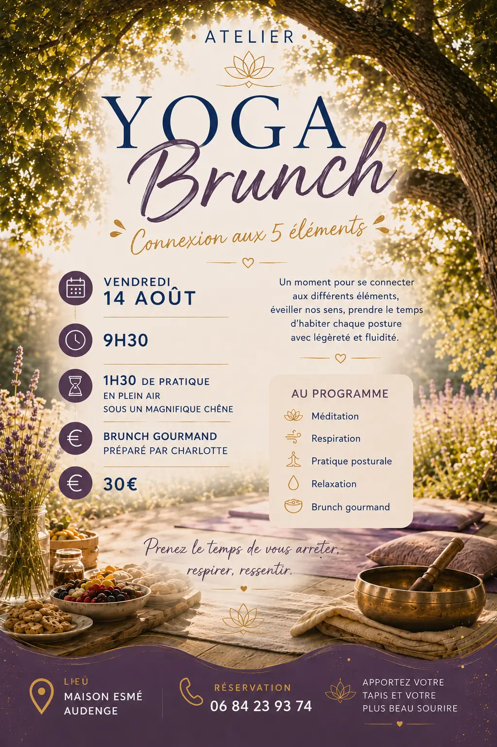Yoga Brunch - connexion aux 5 éléments
