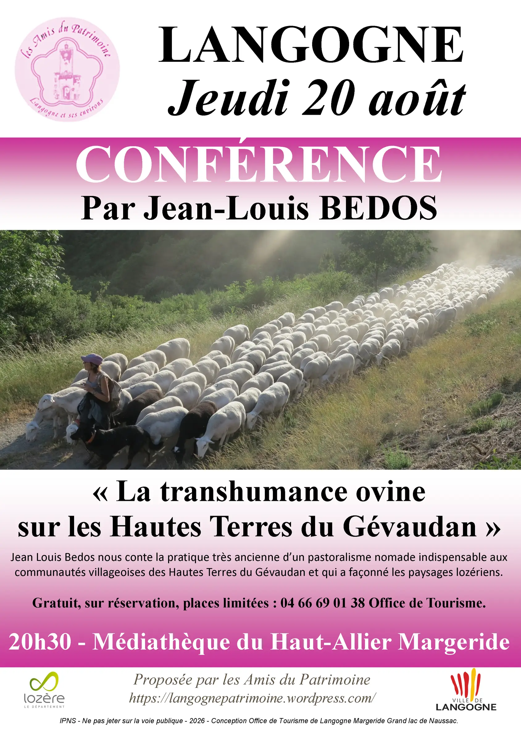 CONFÉRENCE - LA TRANSHUMANCE OVINE SUR LES HAUTES TERRES DU GÉVAUDAN