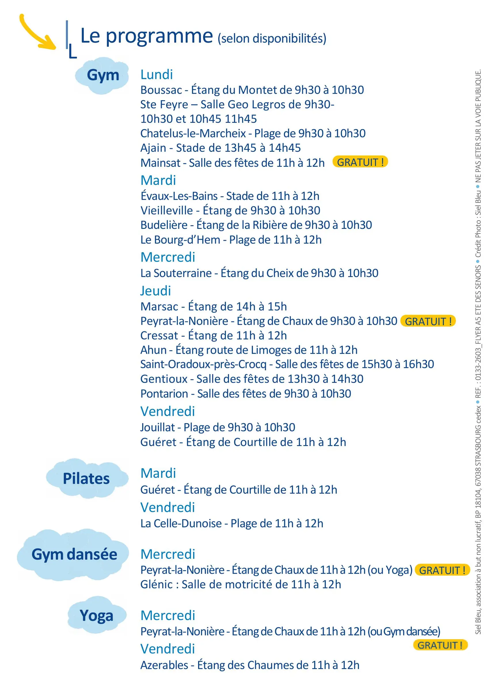 SIEL BLEU : l'été des Seniors- Gym