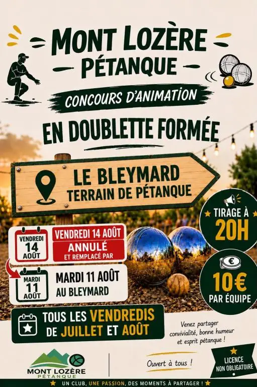 CONCOURS PÉTANQUE DES VENDREDIS DE L'ÉTÉ