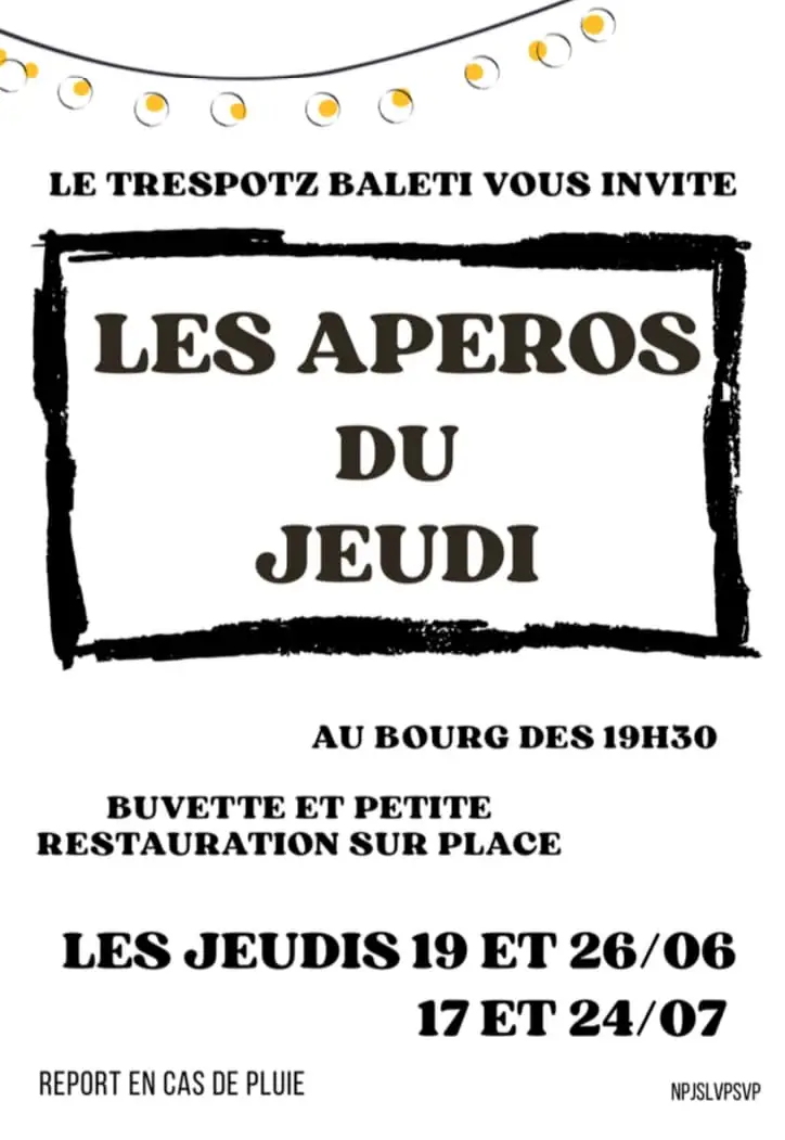 Les apéros du jeudi à Trespoux-Rassiels