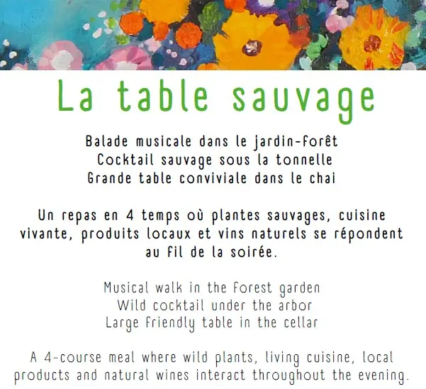 La table sauvage au Domaine les Hauts de Riquets