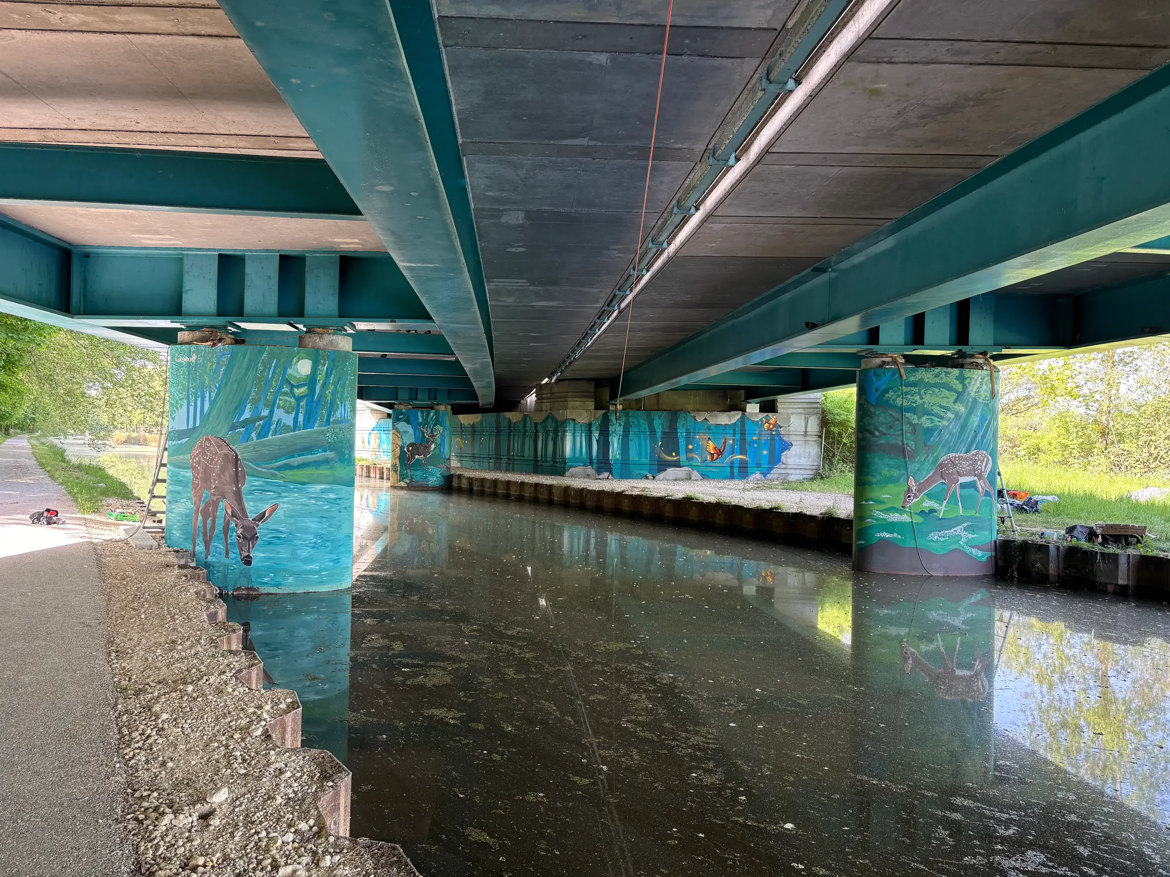 Fresque d'Anna Conda sur le Canal d'Orléans