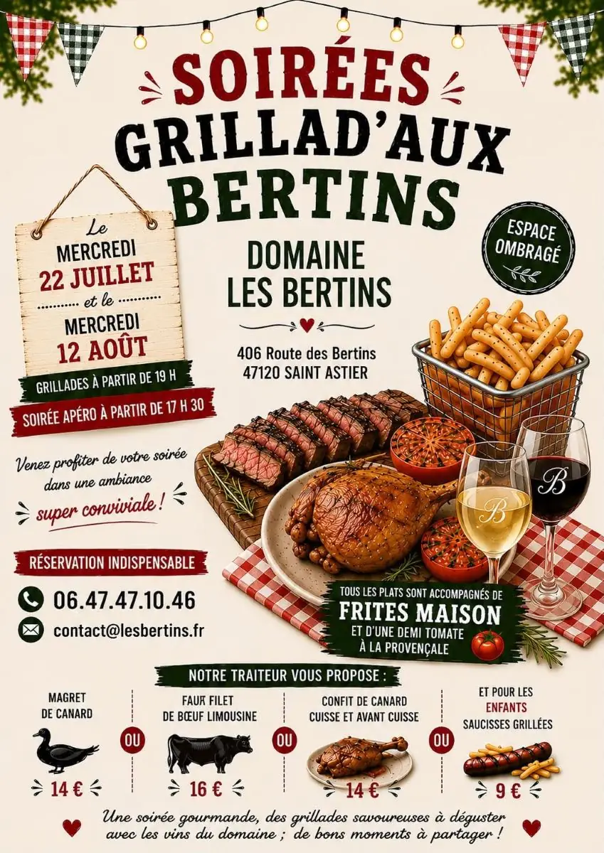 Soirées Grillad'aux Bertins