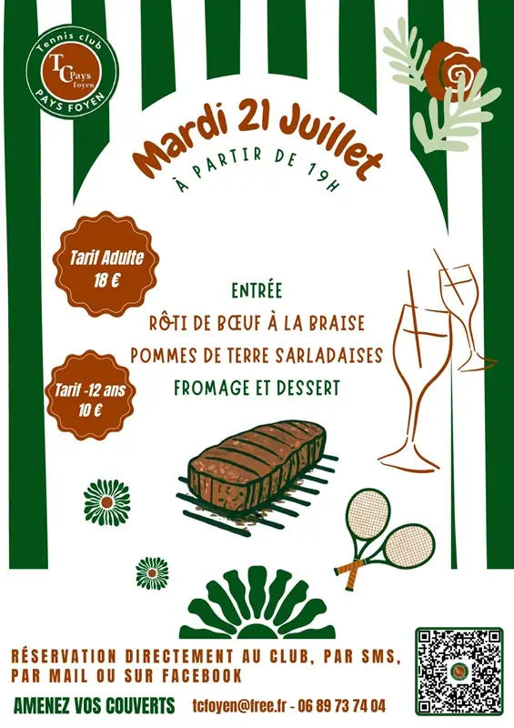 Quatre soirées estivales gourmandes au Tennis Club Pays Foyen
