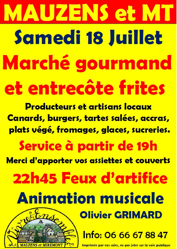 Marché gourmand et entrecôte frites