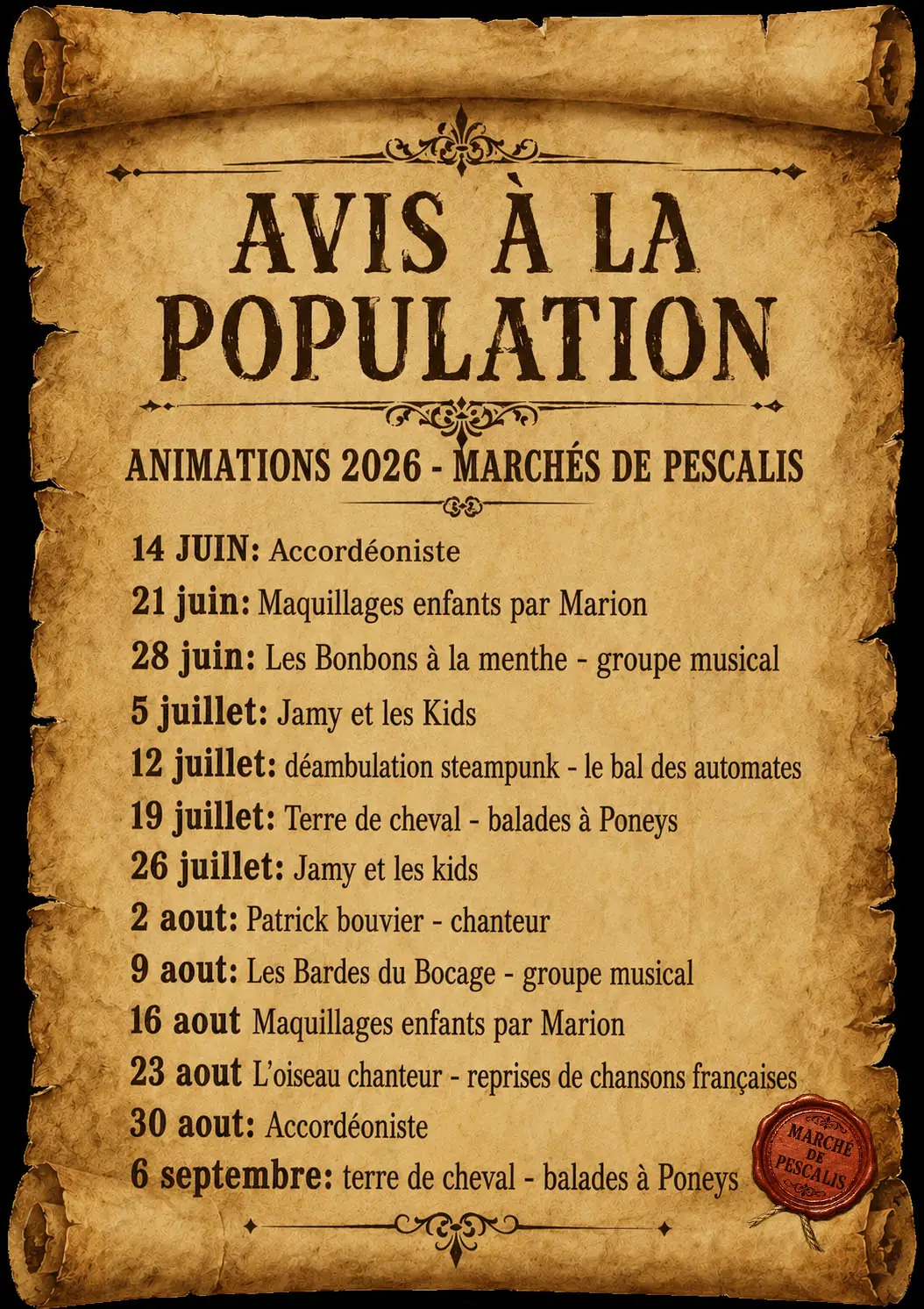 Marché estival de Pescalis