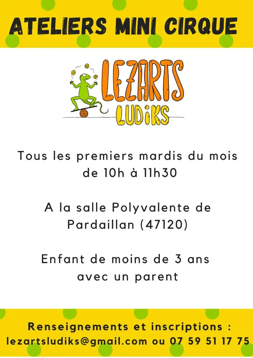 Atelier de cirque avec Lezarts Ludiks pour les moins de 3 ans