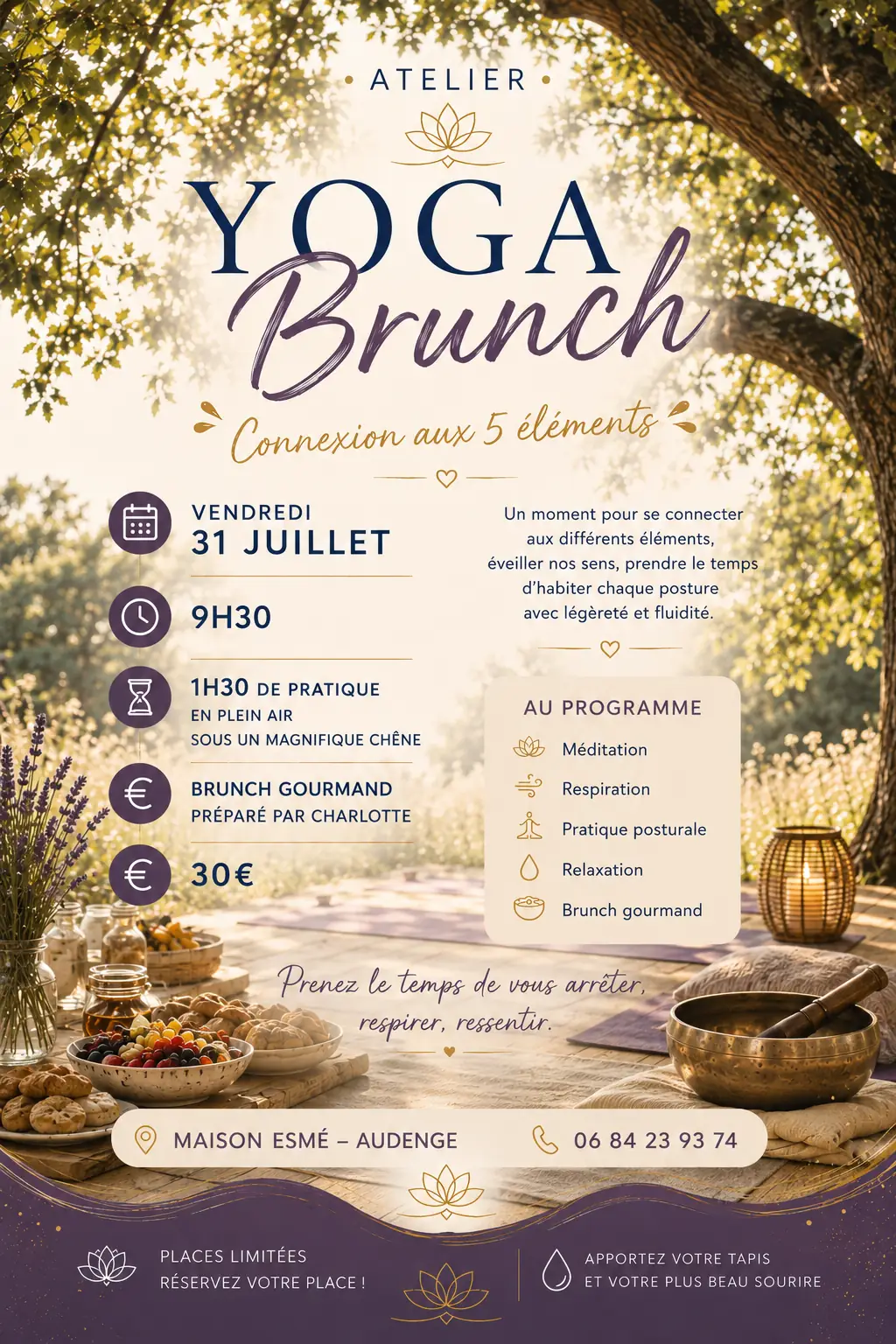 Yoga Brunch - connexion aux 5 éléments