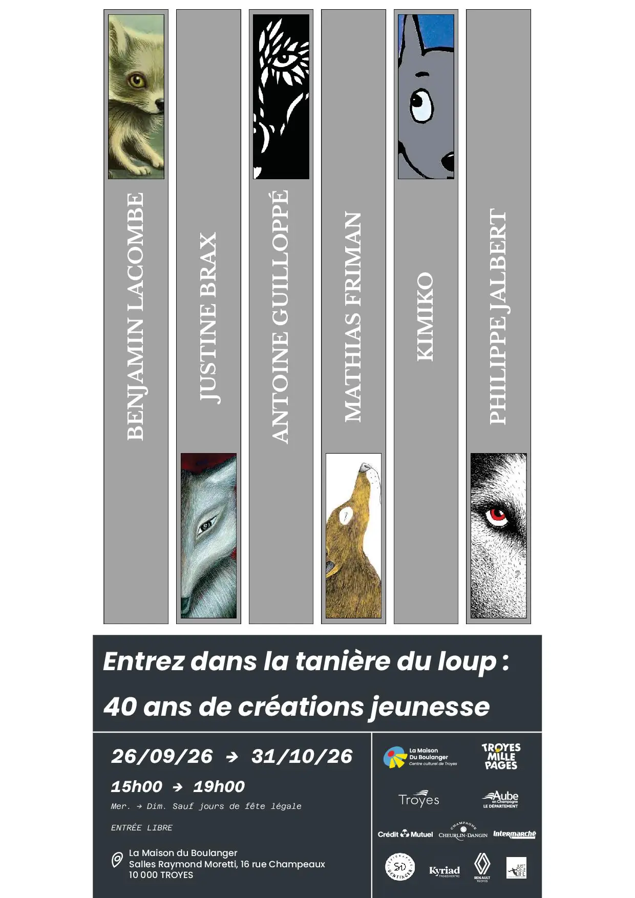 Exposition "Entrez dans la tanière du loup : 40 ans de créations jeunesse"