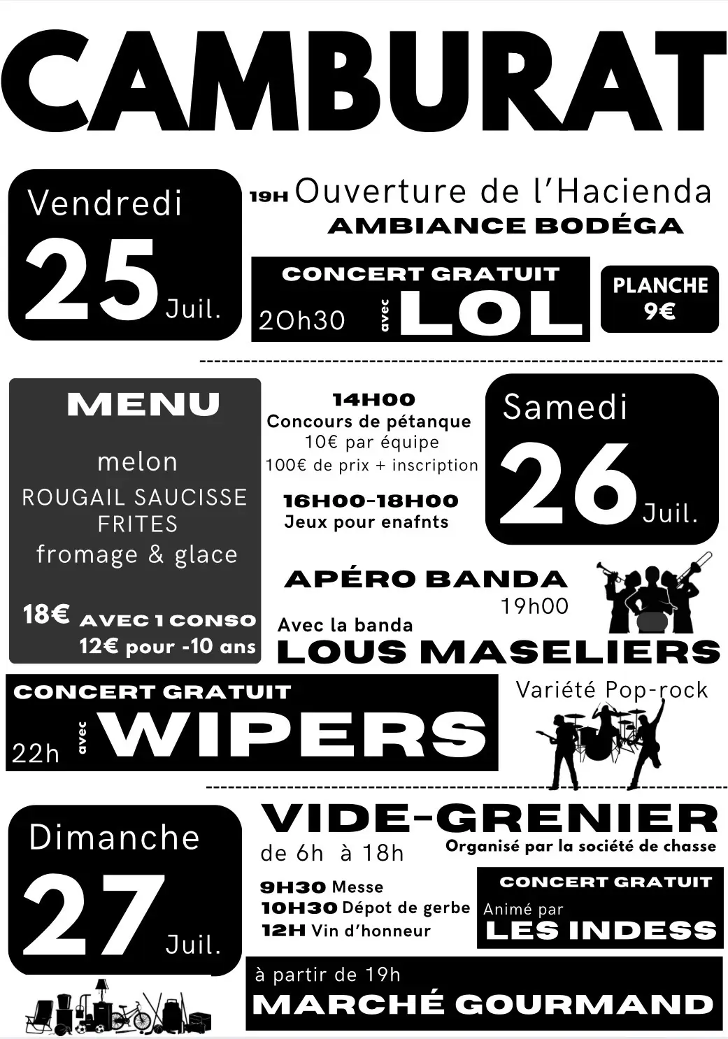 Brocante, vide-greniers à Camburat