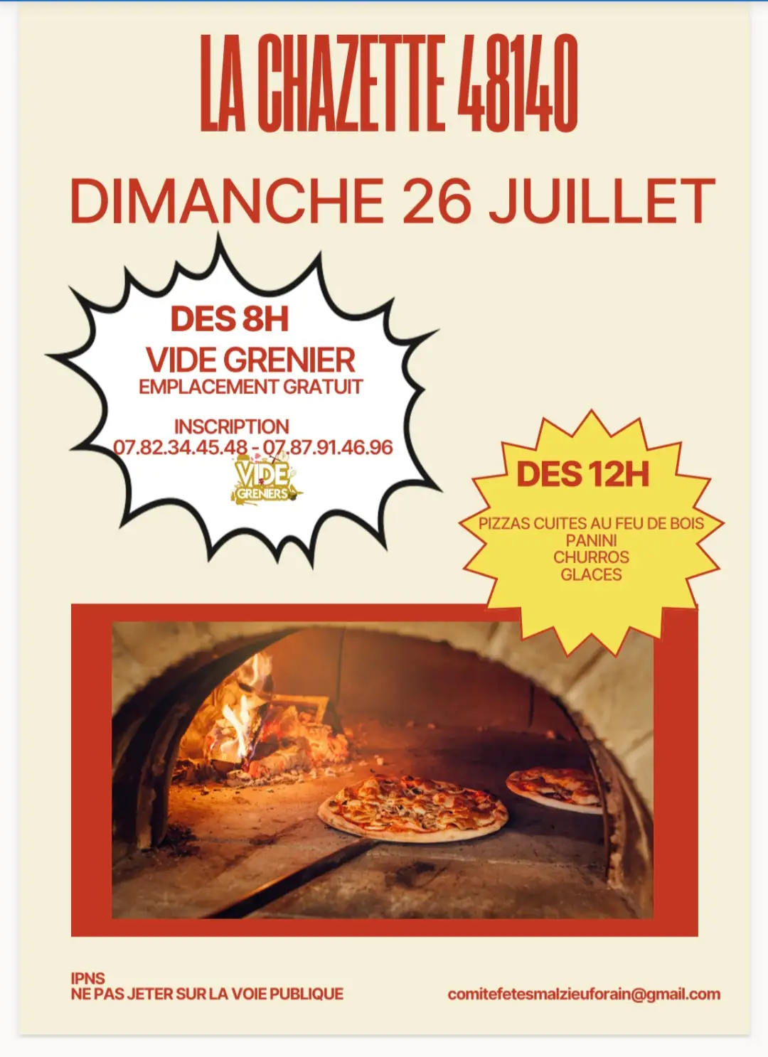 VIDE-GRENIERS ET PIZZAS CUITES AU FEU DE BOIS