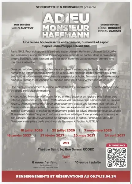 Théâtre : ADIEU MONSIEUR HAFFMANN