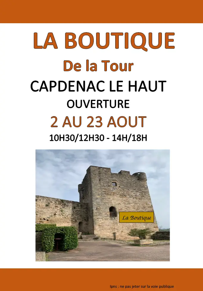 La boutique éphémère de la Tour à Capdenac-Le-Haut