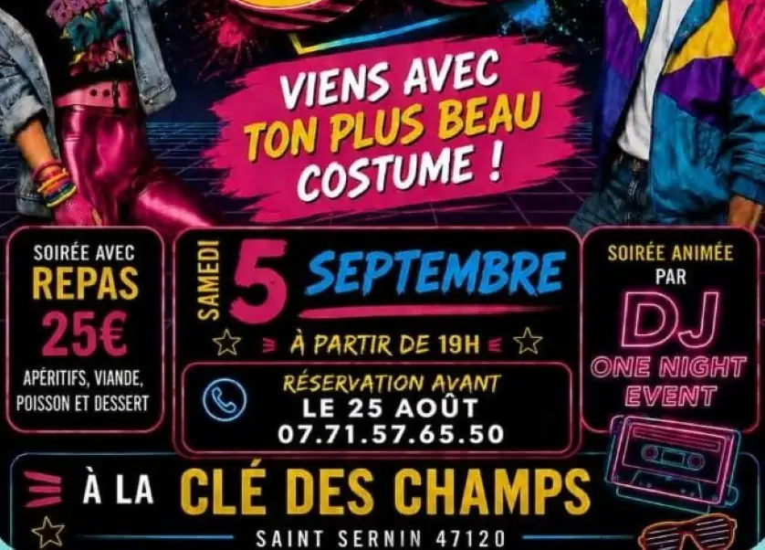 Plancha Soirée DJ années 80's à la Clé des Champs