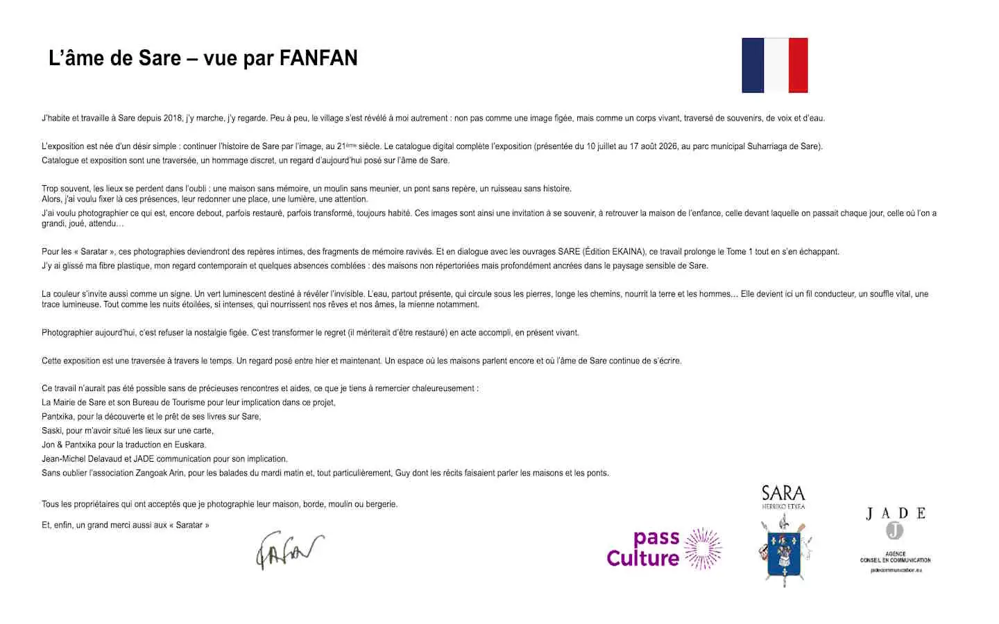 Exposition photographique et immersive : l'âme de Sare vue par Fanfan