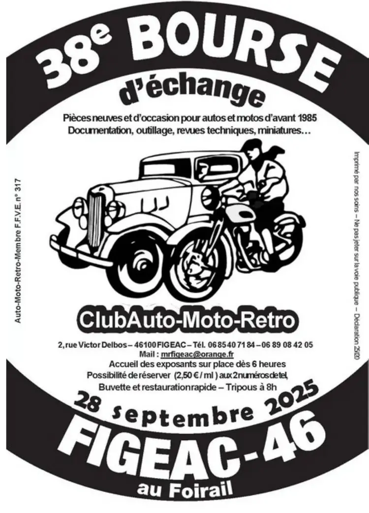 38e Bourse d'échange, Club Auto-moto-rétro Figeac