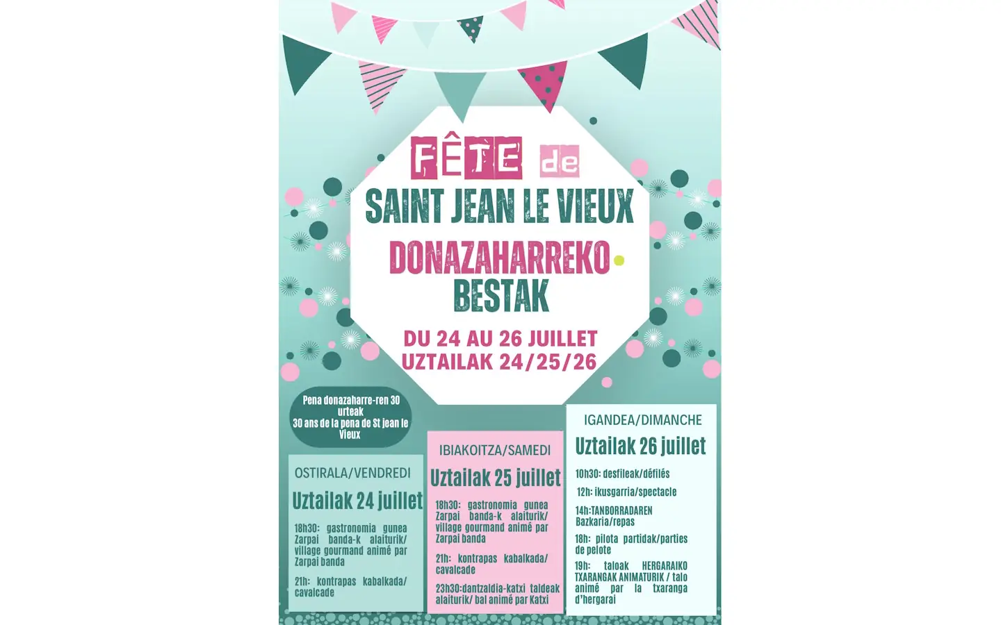 Fêtes de village : 30 ans de la peña Donazaharre : Kontrapas-cavalcade