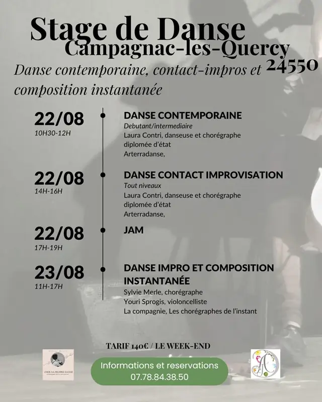 Stage de Danse contemporaine, contact-impros et composition instantanée