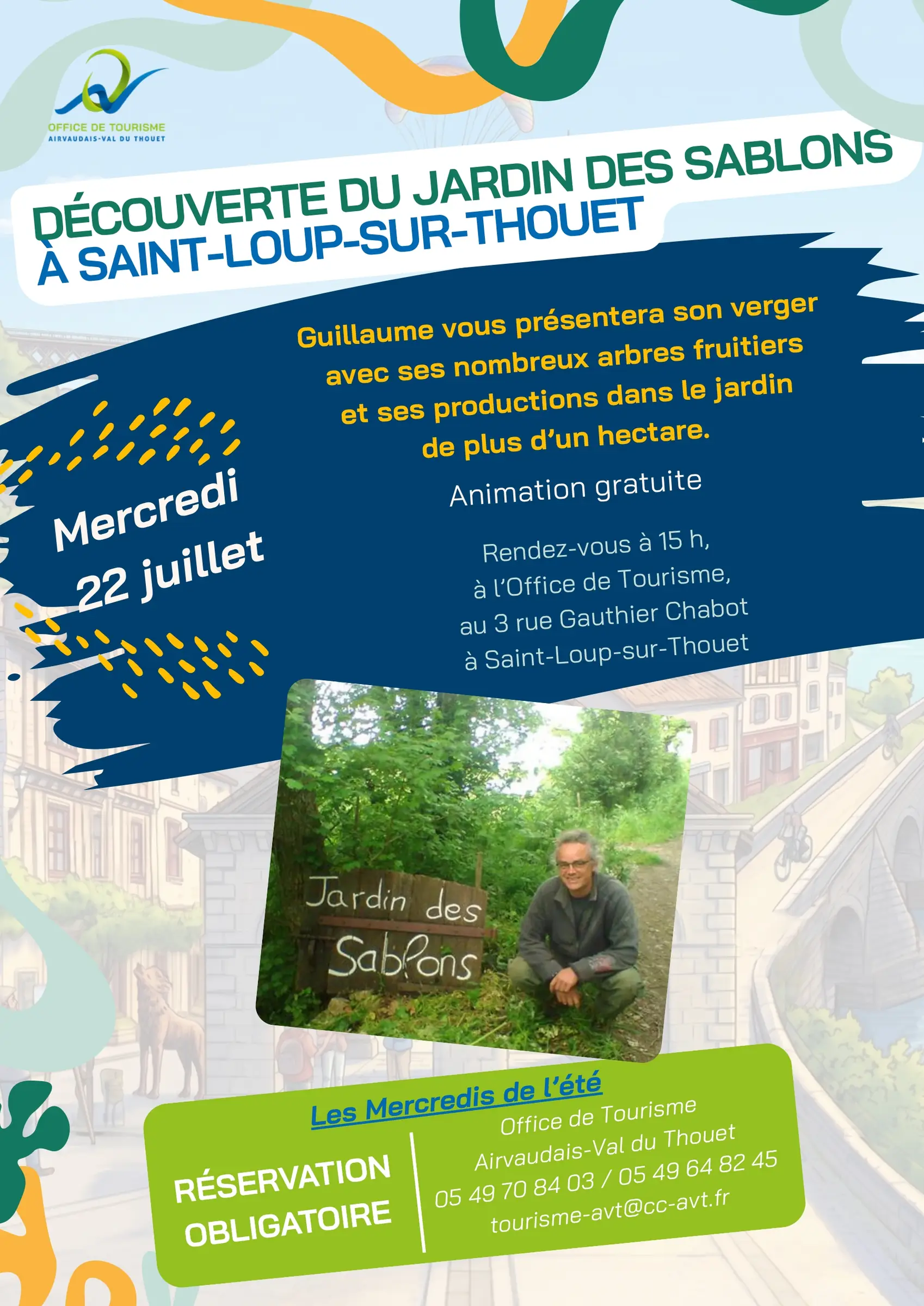 Découverte du jardin des Sablons, avec le producteur Guillaume Thué, dans le cadre des mercredis de l'été, en Airvaudais-Val du Thouet