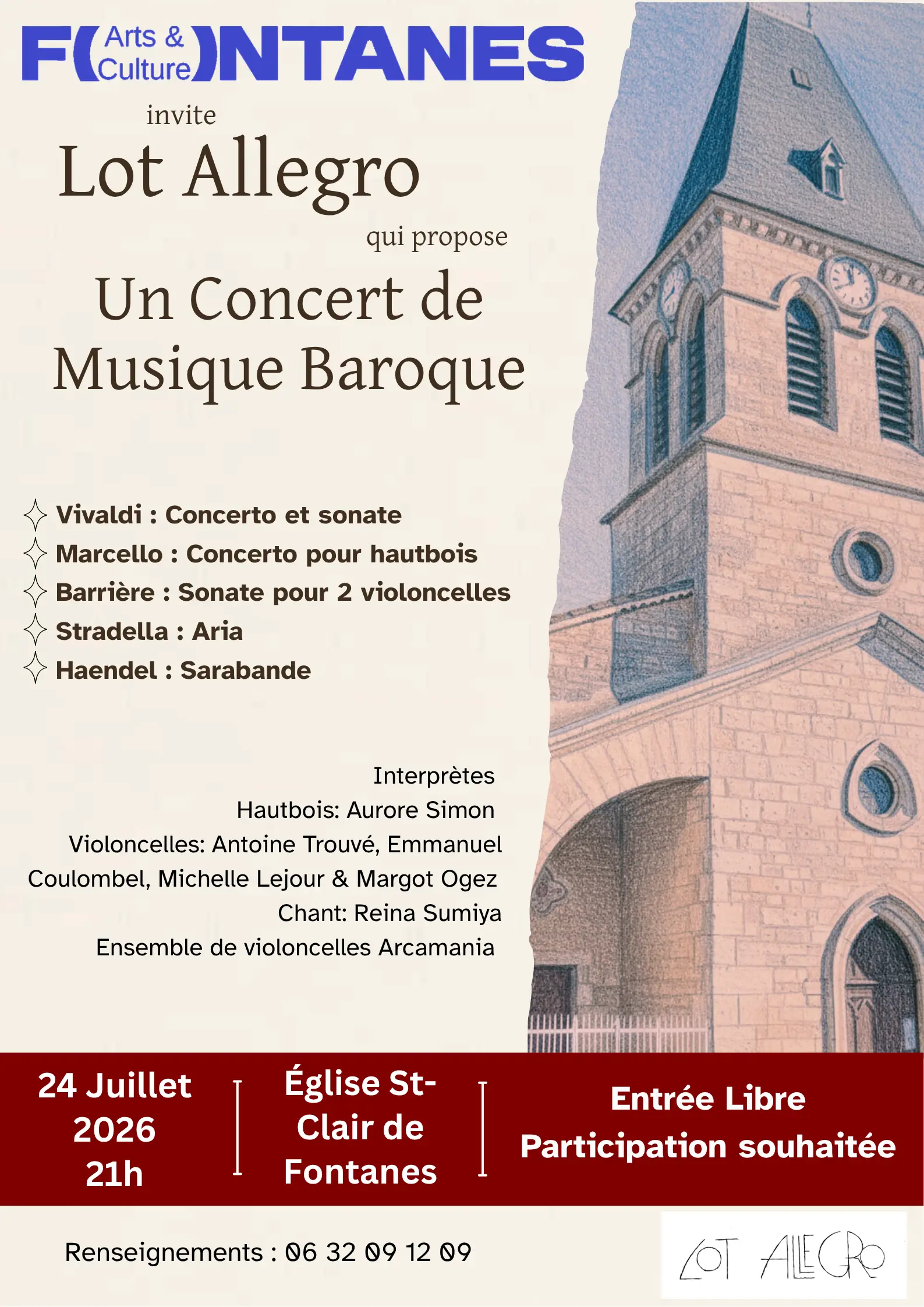 Concert Lot Allegro à Fontanes : concert de musique baroque