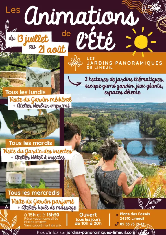 Les vacances d'été aux Jardins Panoramiques de Limeuil