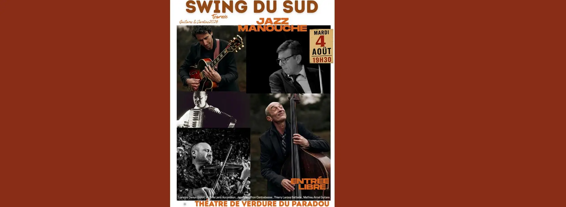 Soirée Jazz Manouche au Theâtre de Vedure du Paradou