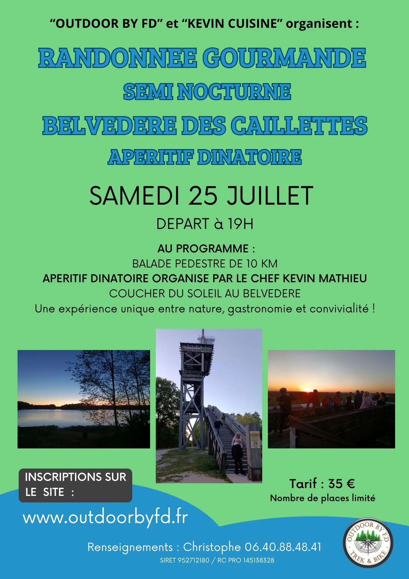 Randonnée semi nocturne et apéritif dinatoire au belvédère des Caillettes