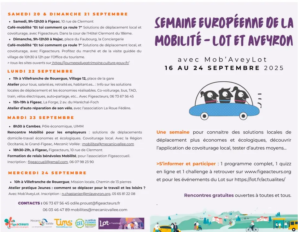 Journées de la mobilités à Figeac, Lot en transitions : comment se déplacer autrement  !