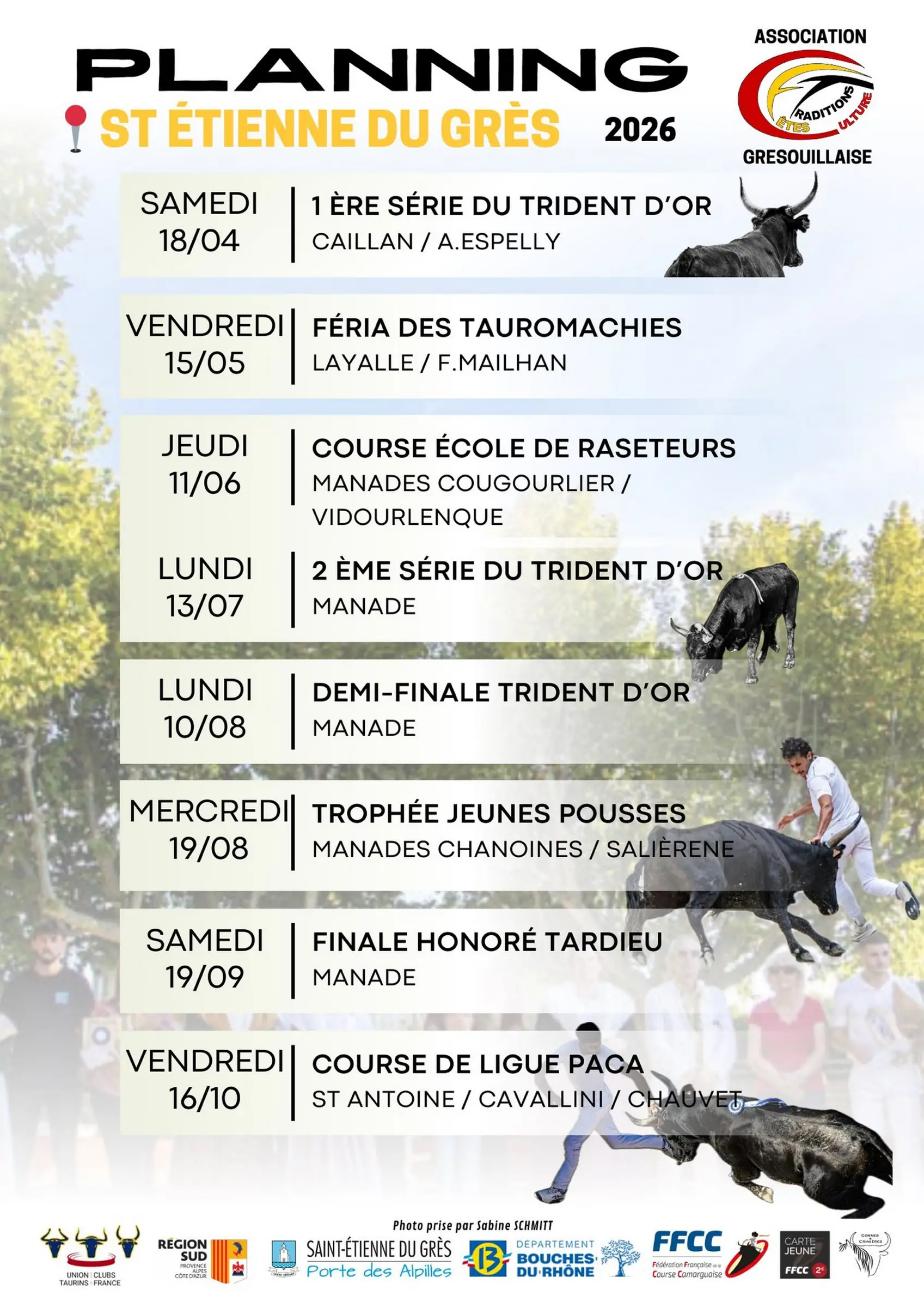 Courses Camarguaise dans les arènes de St Etienne du Grès 2026