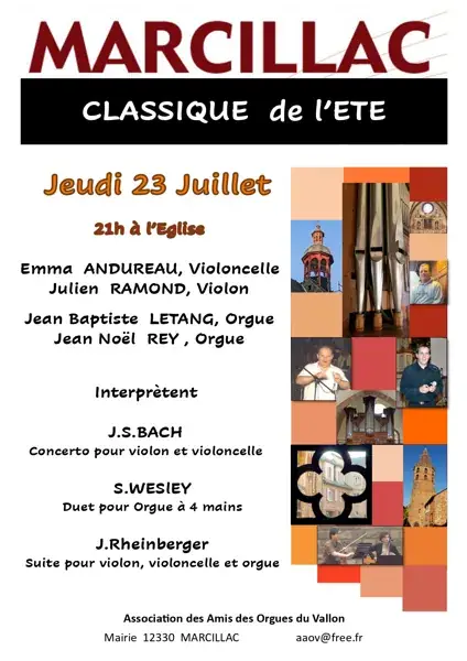 Concert classique de l'été Eglise de Marcillac - jeudi 23 juillet