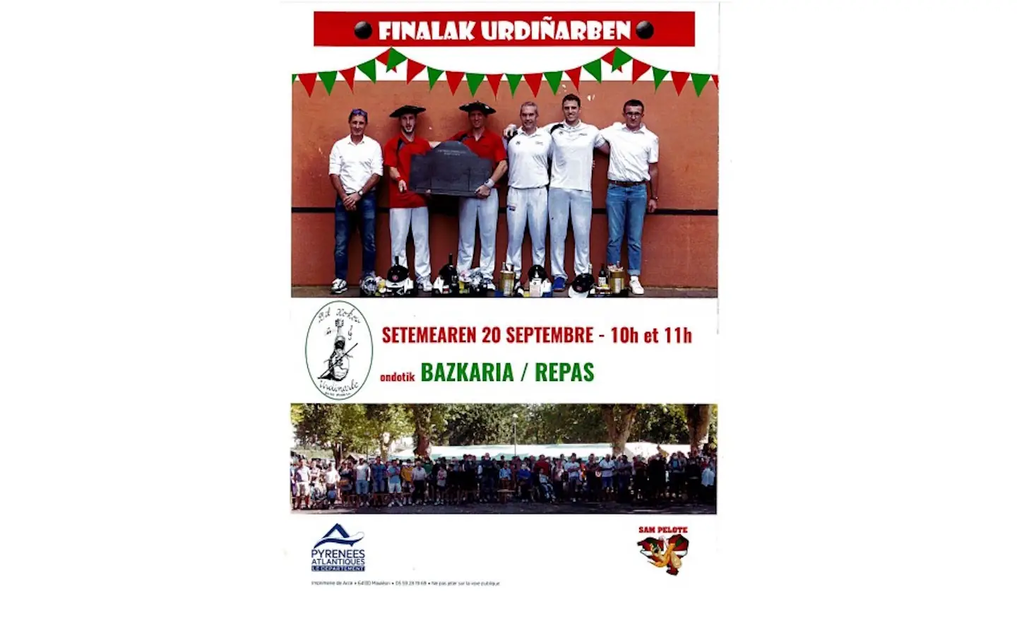Xiberoko txapelgoa : parties de pelote à main nue