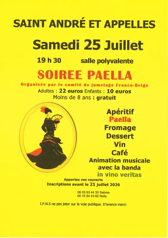 Repas paëlla du Comité de jumelage Franco-Belge