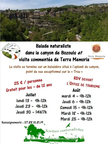Balade naturaliste dans le canyon de Bozouls et visite commentée de Terra Memoria