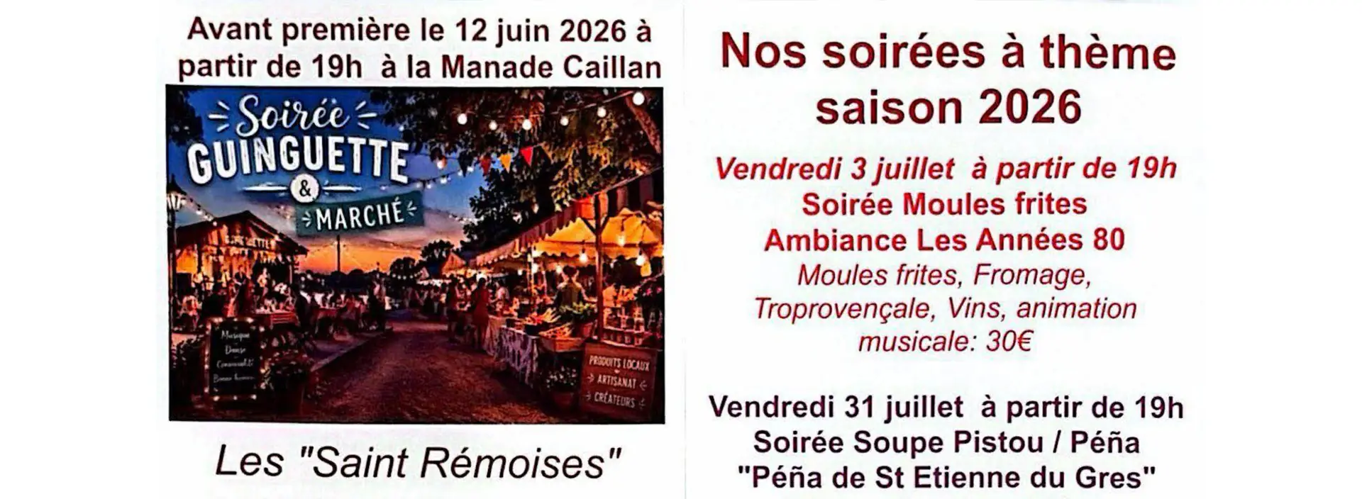 Soirées à thèmes de Manade Caillan