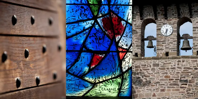 Chapelle du Saillant avec vitraux de Marc Chagall