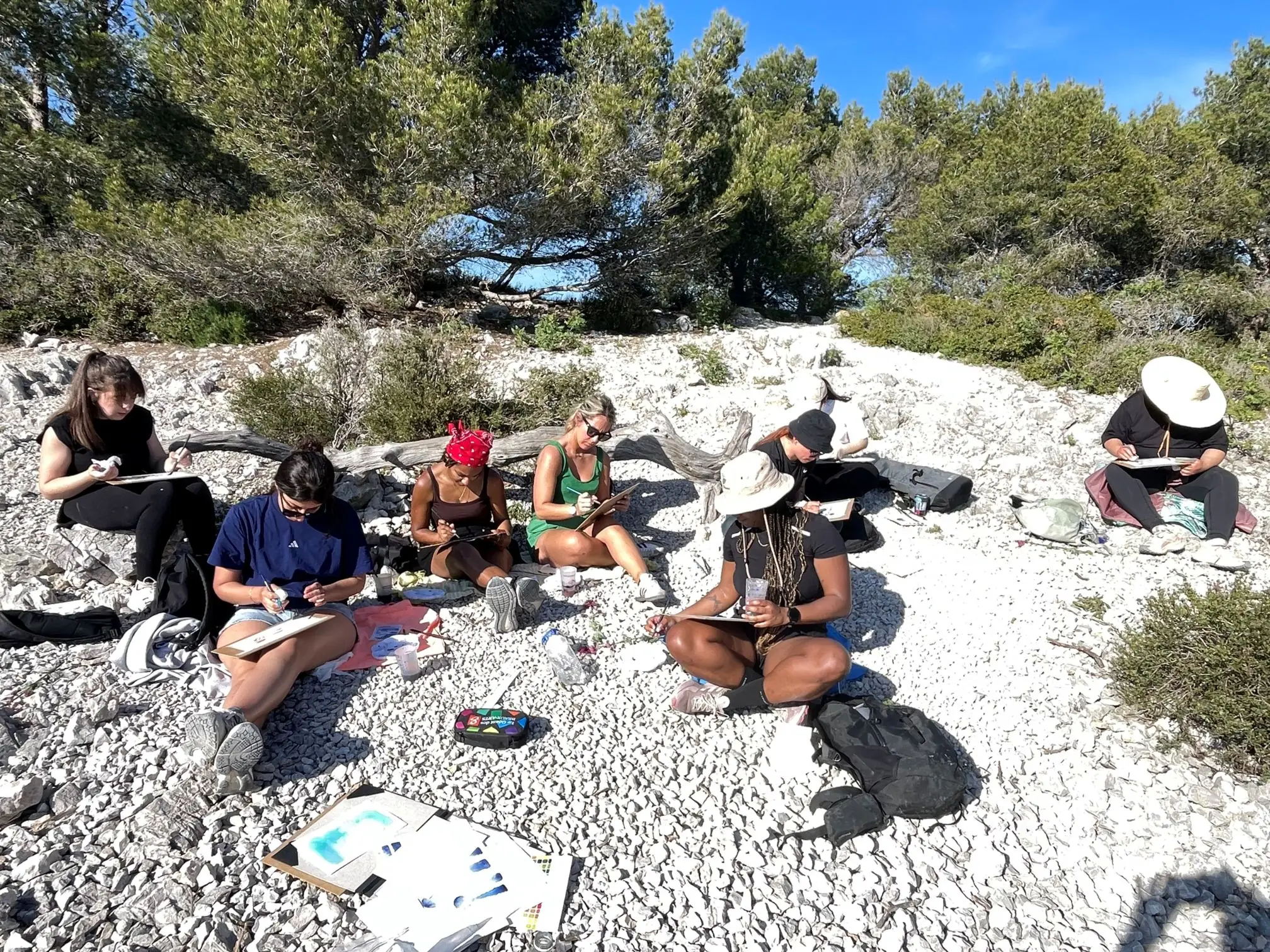 Carnet de voyages et aquarelle en plein air août