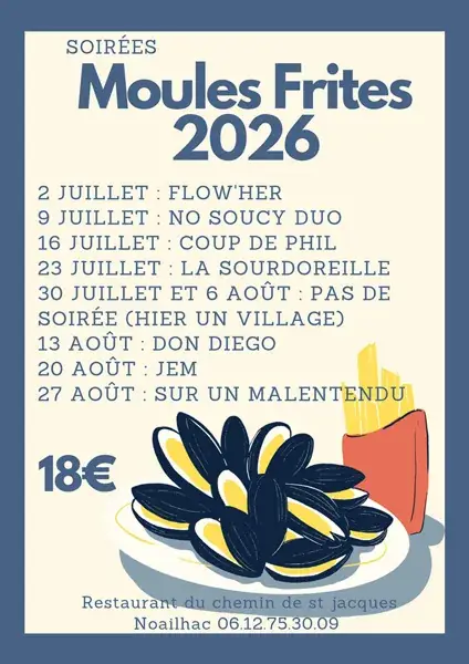 Soirées moules / frites musicales des jeudis