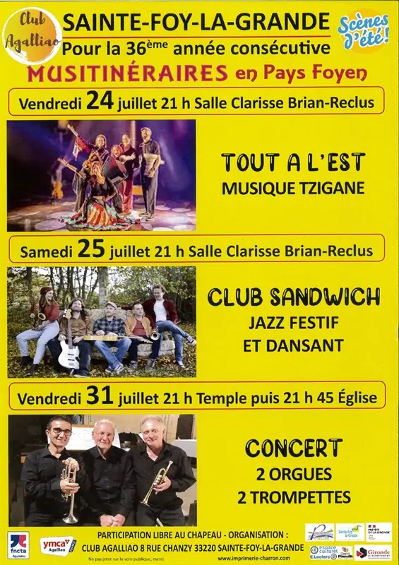 Concert musique tzigane avec Tout à l'Est dans le cadre des 36ème Musitinéraires en Pays Foyen