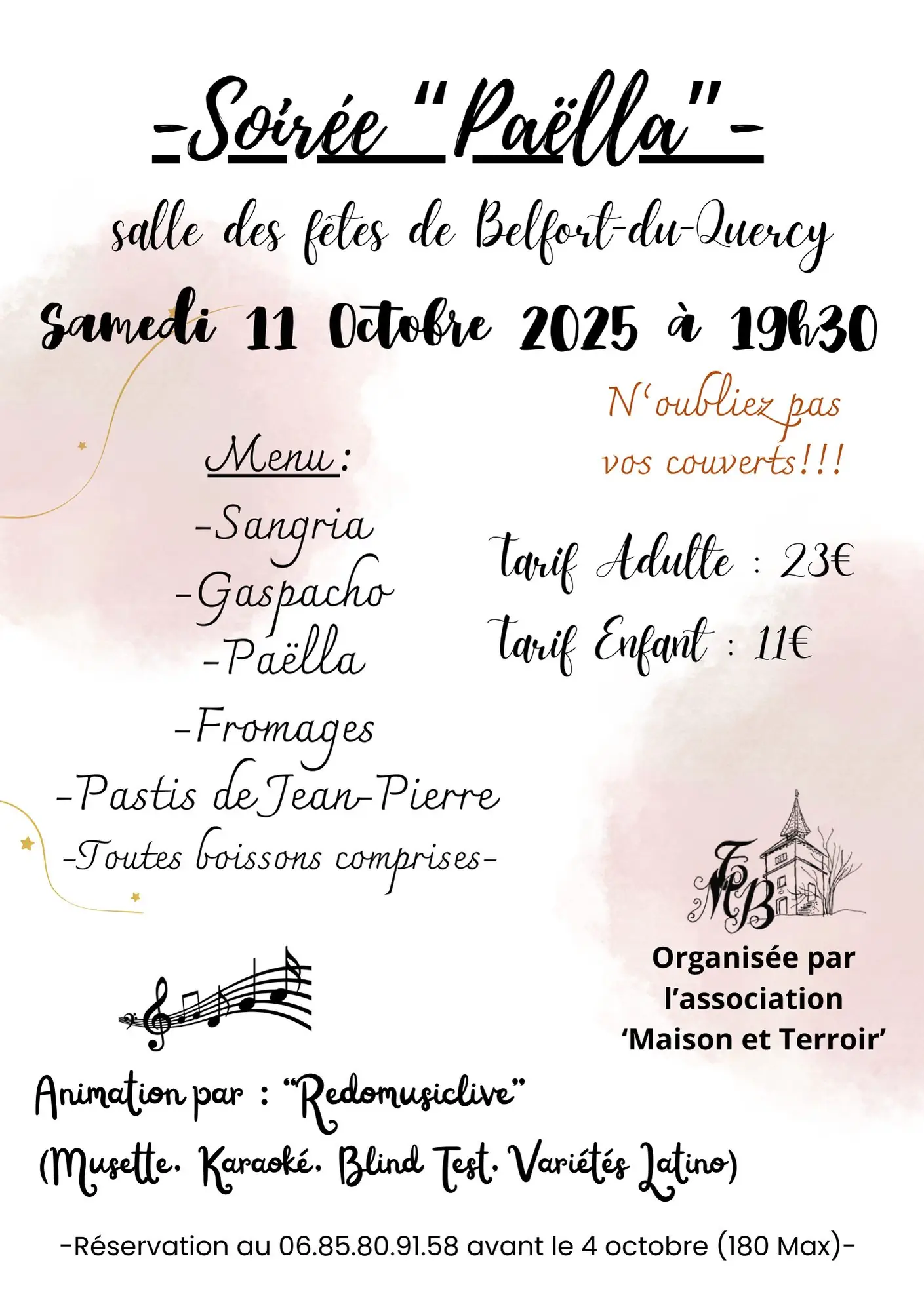 Soirée paella à Belfort-du-Quercy