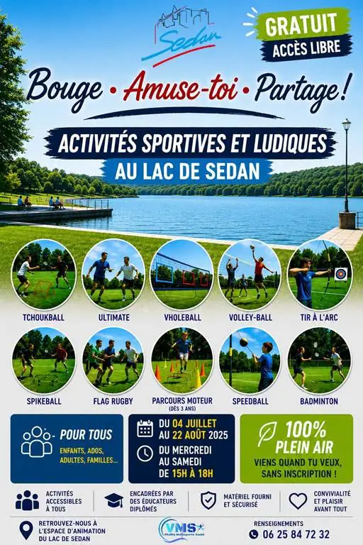 Lac de Sedan : Activités sportives et ludiques