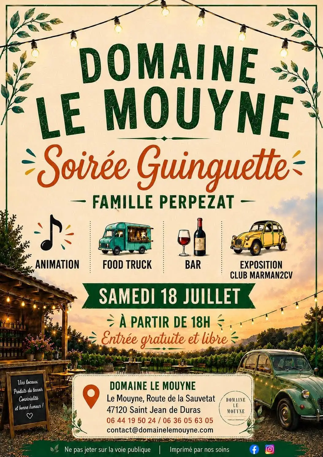 Soirée guinguette Domaine le Mouyne