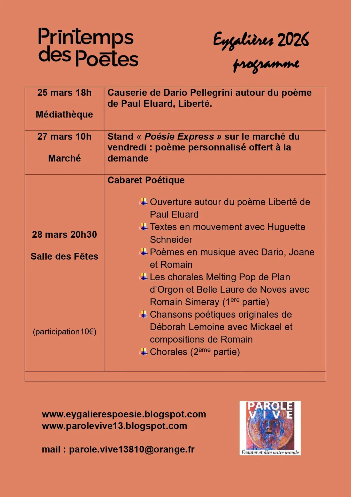 Le Printemps des Poètes à Eygalières