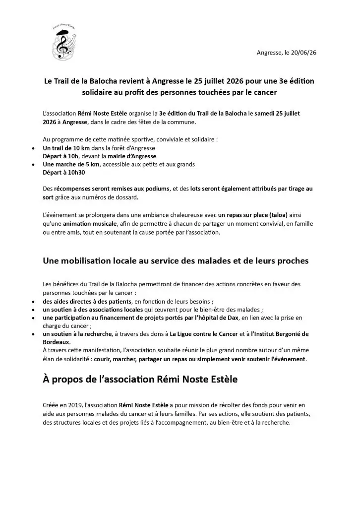 Trail de la Balocha - 3ème édition solidaire