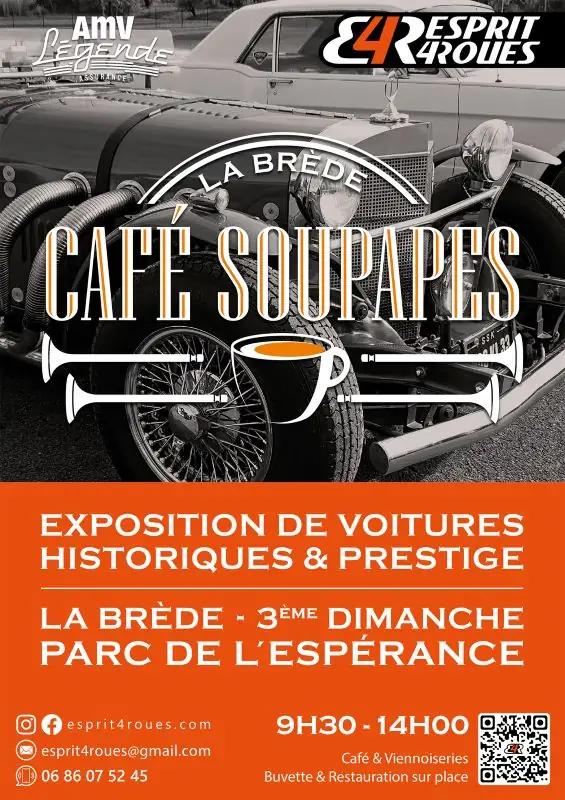 Rassemblement de voitures de prestige - Café Soupapes