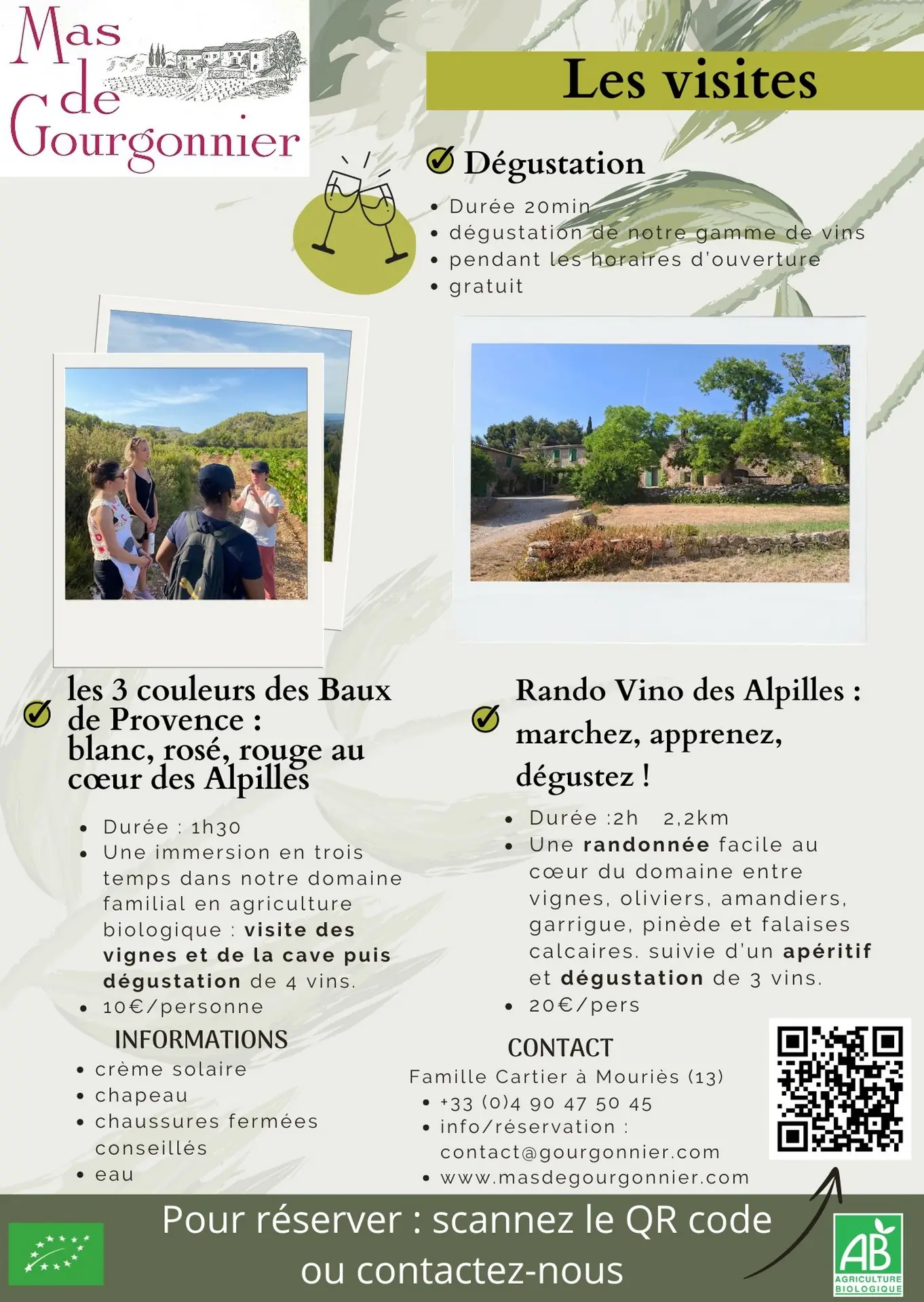 Visite du domaine viticole Mas de Gourgonnier - Les 3 couleurs