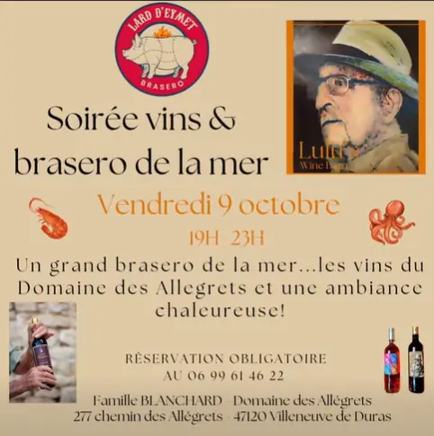 Soirée vins charcuterie et fromage au Domaine des Allégrets