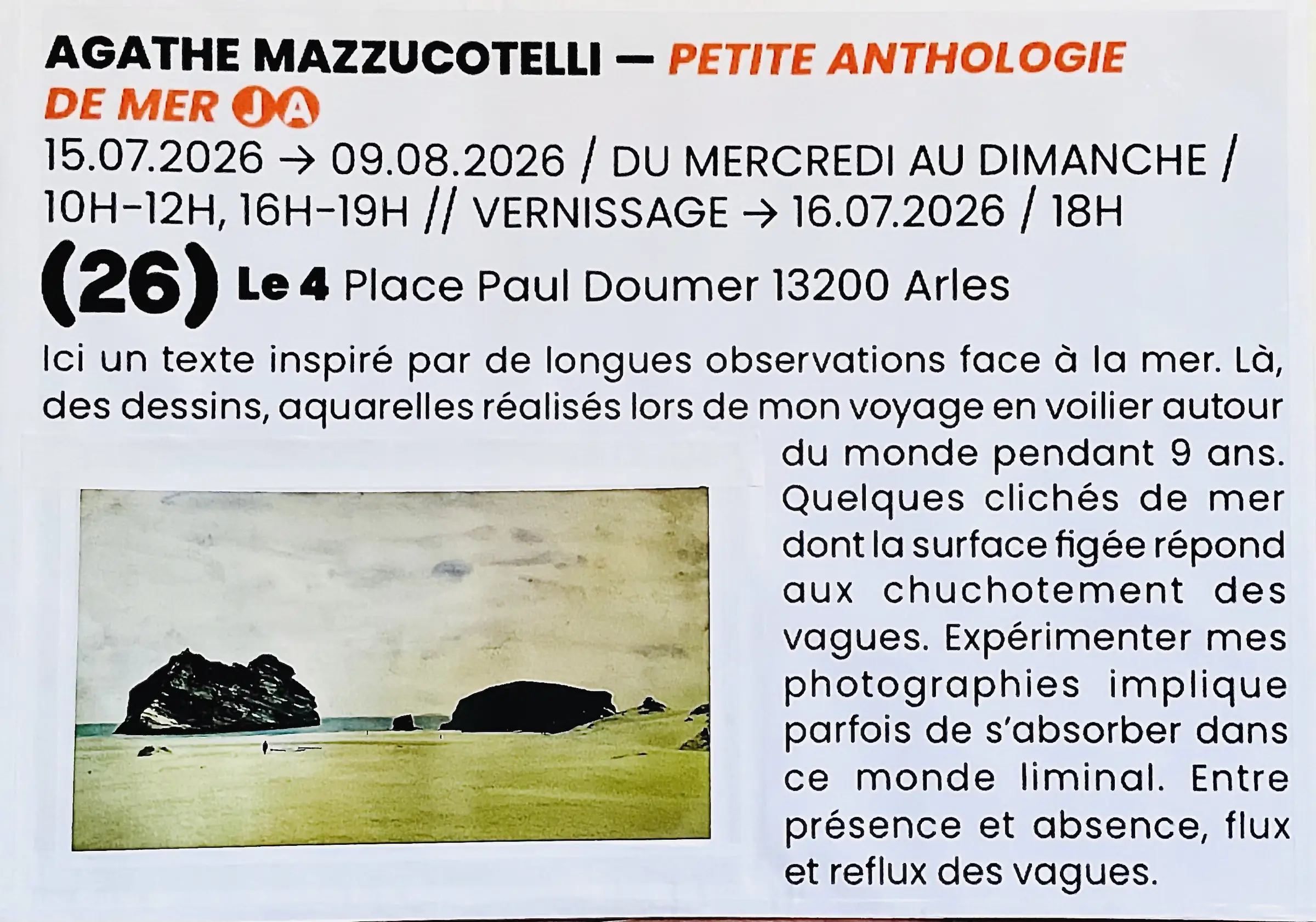 Festival OFF - Exposition Petite anthologie de mer