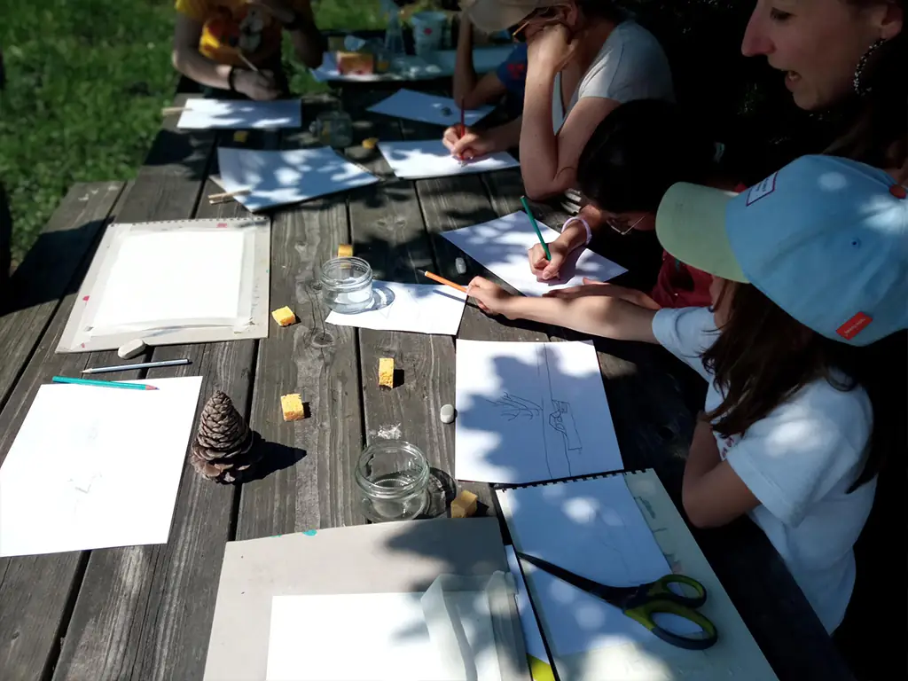 Aquarelle et dessin en plein air à Mios