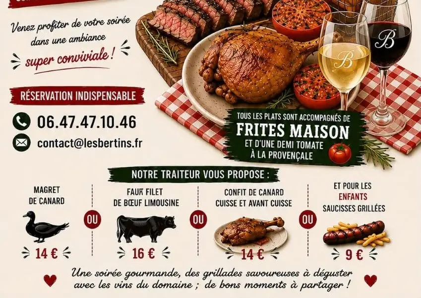 Soirées Grillad'aux Bertins